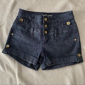 Refuge dark wash denim shorts. Size 4.